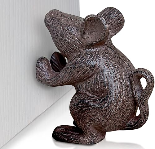 Comfify tope decorativo para puerta de ratón de hierro fundido estilo vintage para detener tu dormitorio baño y puertas exteriores con estilo color