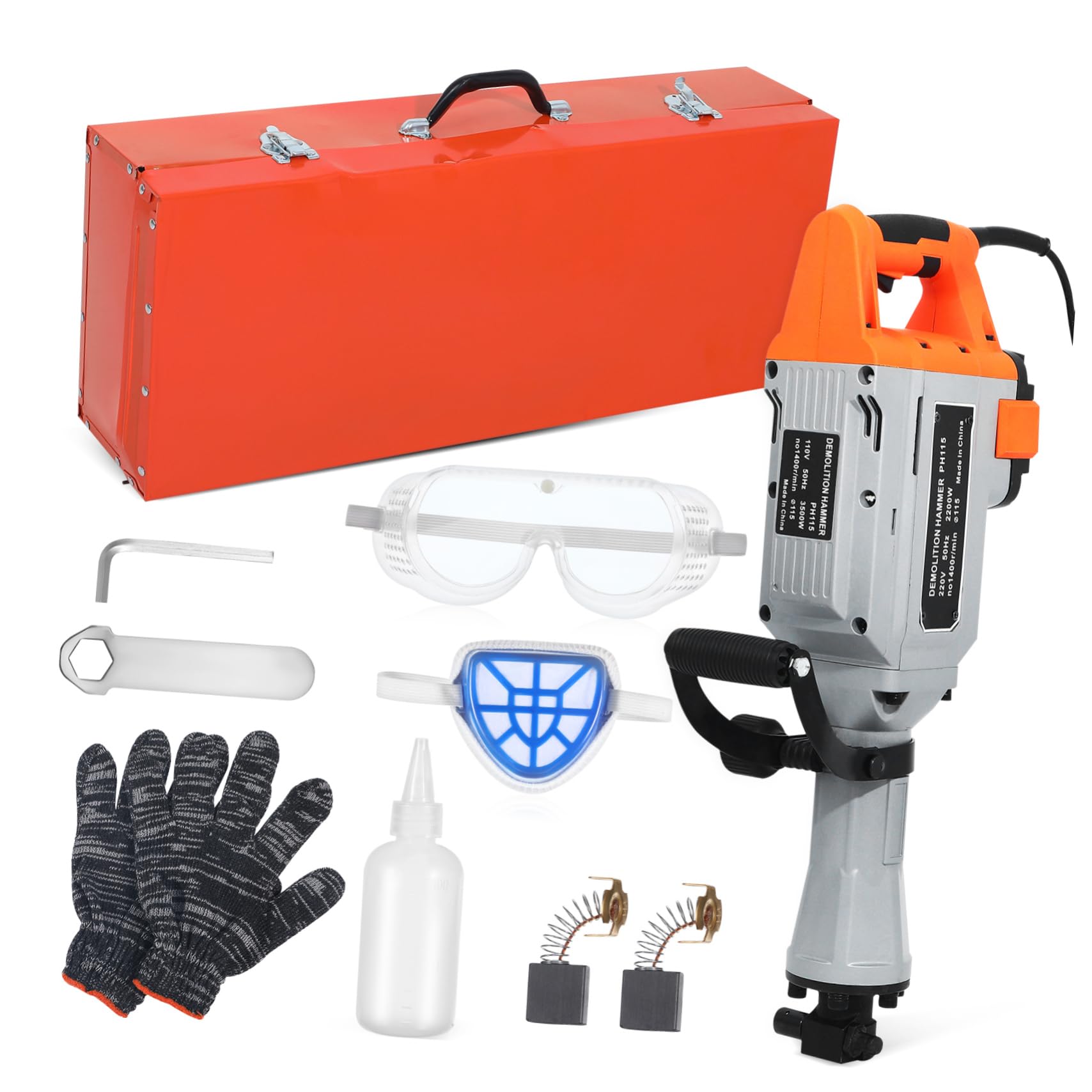 OSALADI Electric Demolition Hammer Drill for Concrete Breaking Heavy Duty Rotary Hammer with Powerful Performance for Construction and Renovation Projects