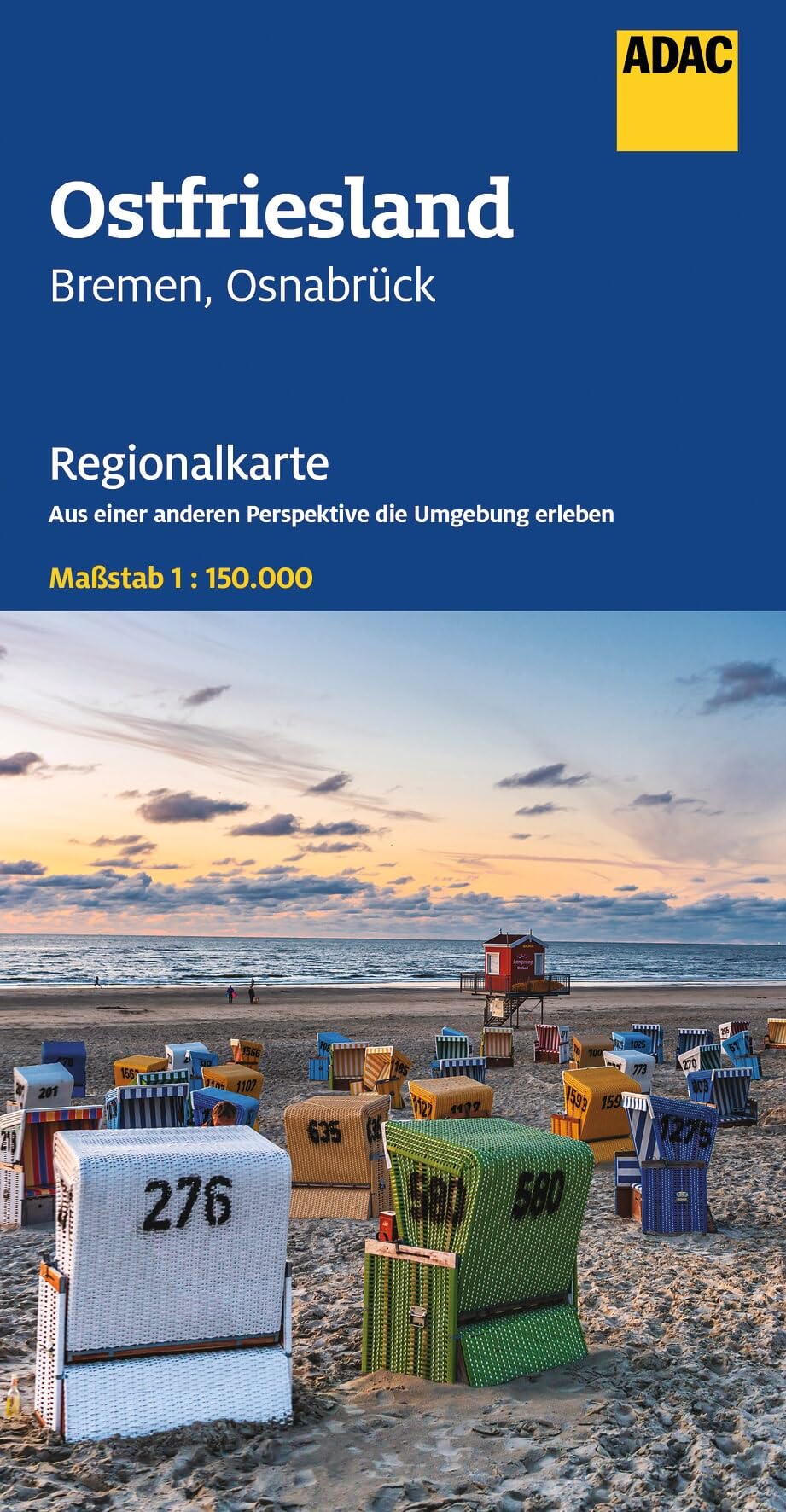 ADAC Regionalkarte 04 Ostfriesland 1:150.000: Bremen, Osnabrück - Straßenkarte und Autokarte