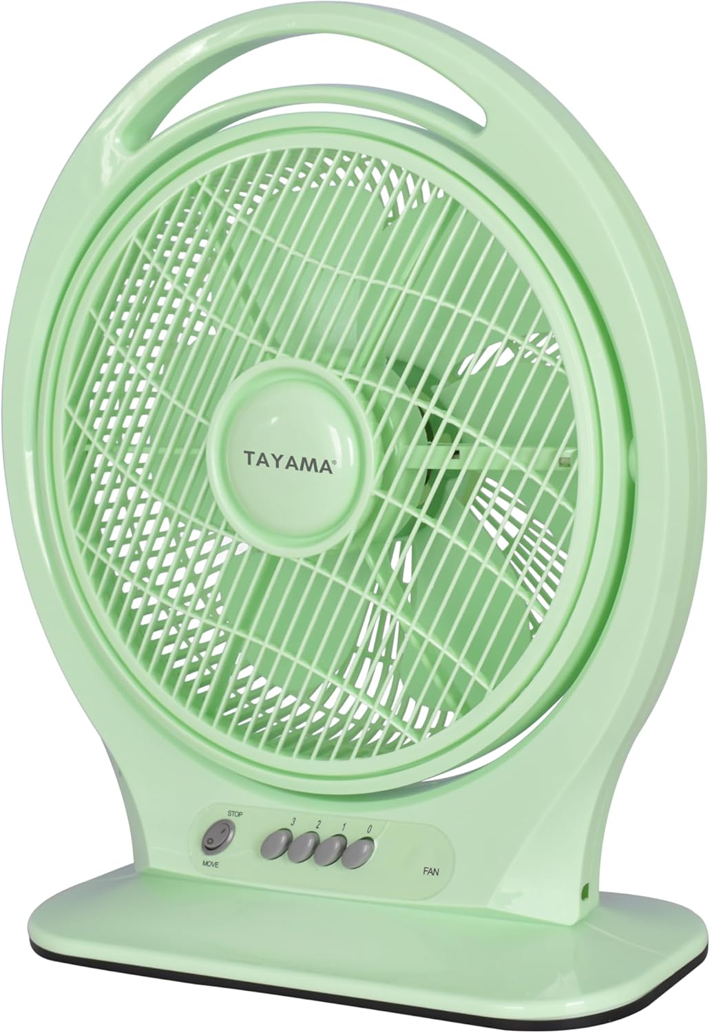 Tayama 14 in. 3-Speed Box Floor Fan with Louver Rotation in Light Mint Green