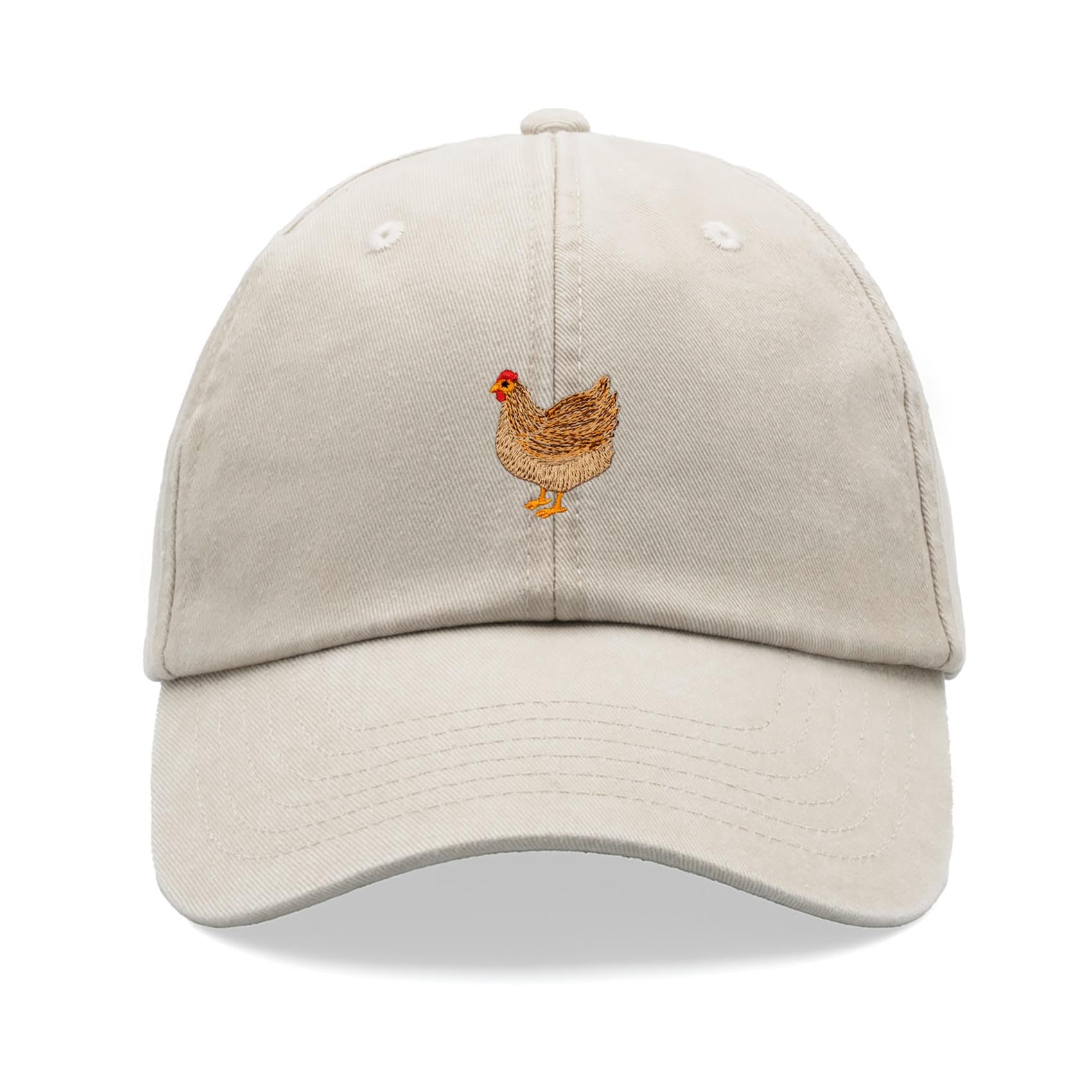 Chicken Baseball Cap Vintage Washed Unisex Dad Hat Adjustable Stone