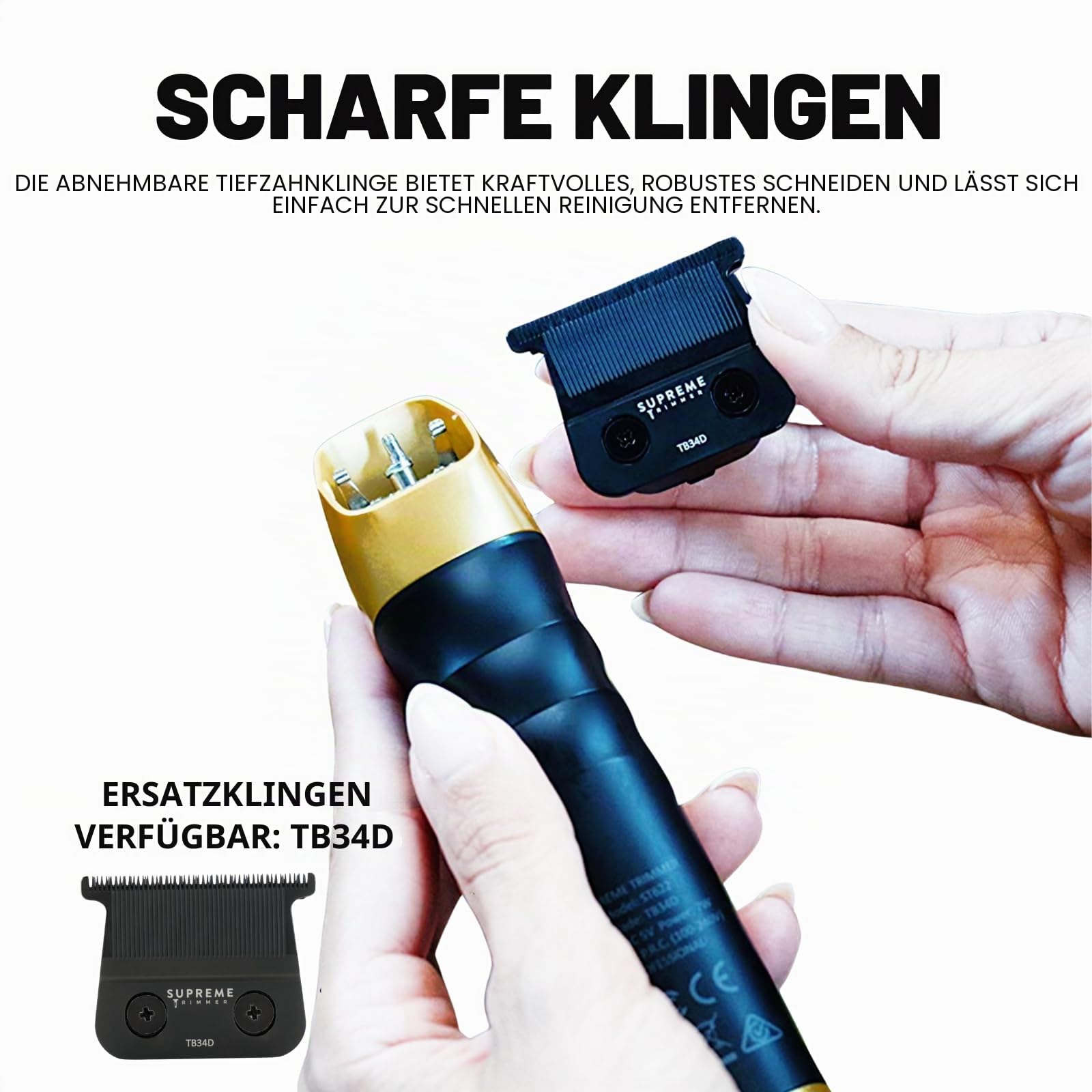Supreme Trimmer 2Spee ST622 – Cordless Beard & Hair Trimmer for Men | 2-Speed Motor, 180 Min Runtime, Zero-Gap Adjustable Blade, Digital Display, Removable Blade Design, Gold