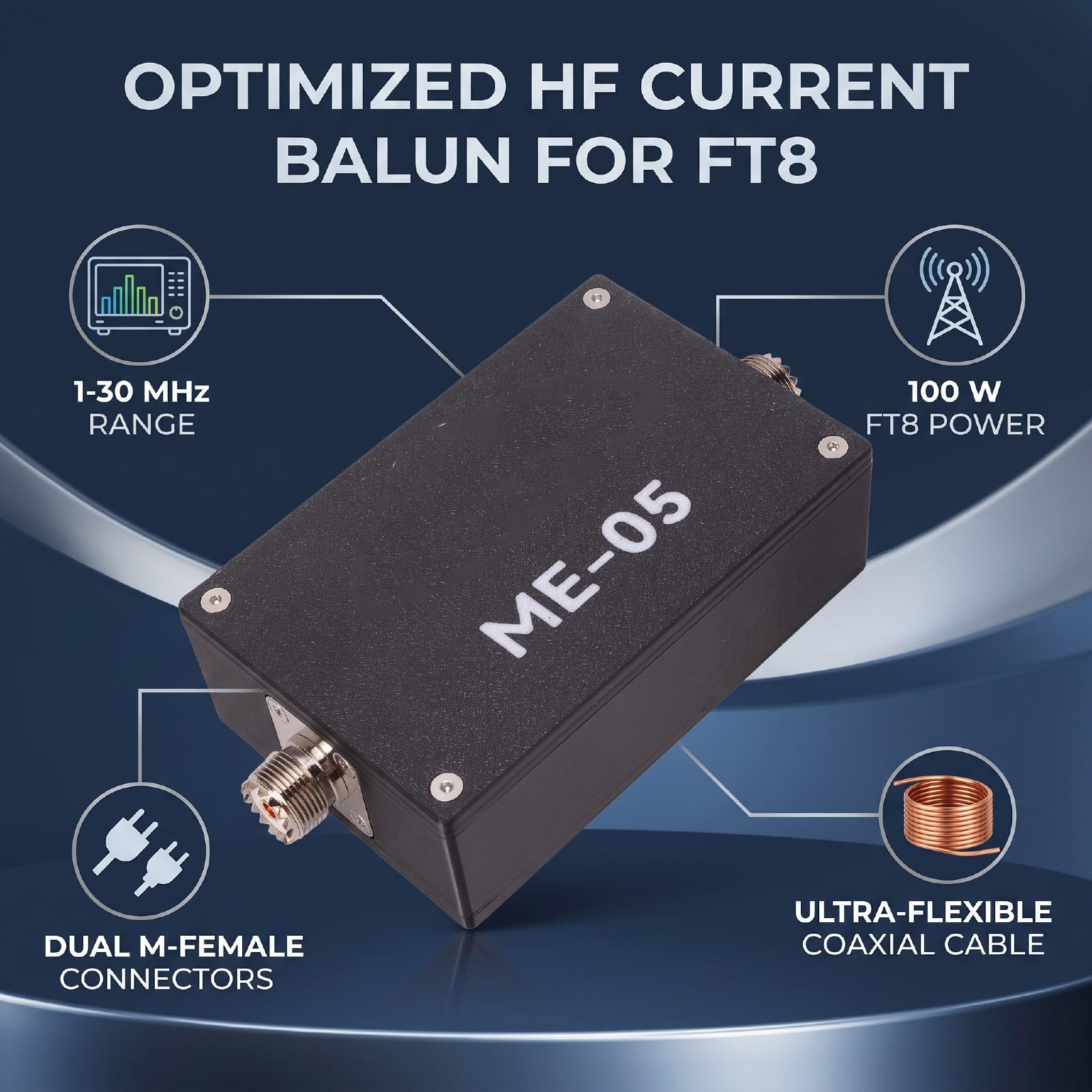 FT8 Common Mode Choke Balun, 130MHz 100W