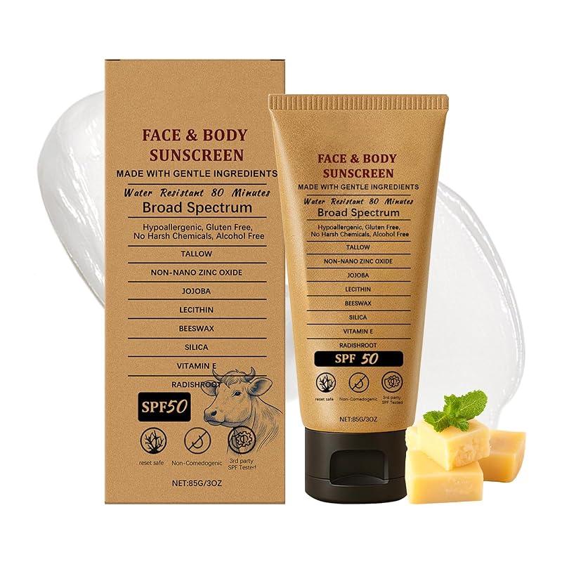 Protetor solar facial GRKZBKW com FPS 50, sebo bovino e óxido de zinco não nano, 85 g