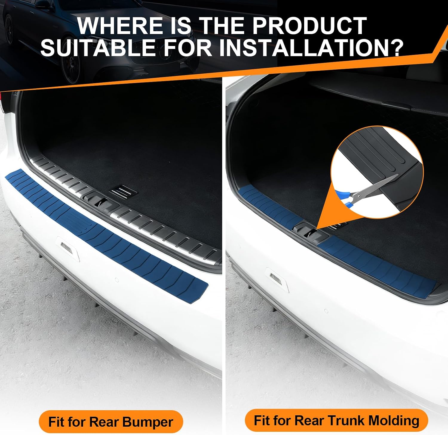SINGARO Car Rear Bumper Protector, 41.5inch x3.6inch Car/SUV/Trunk Universal Rubber Anti-Scratch Trunk Exterior Accessories