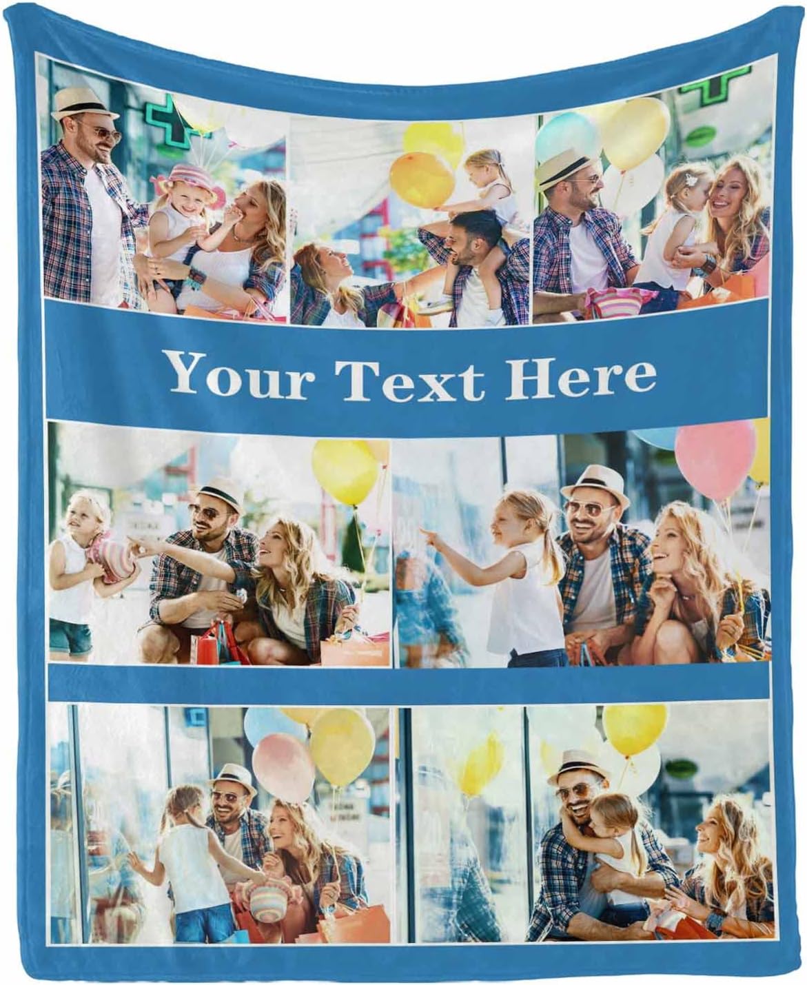 Custom Blanket with Photo Personalized Picture Text Blanket Customized Throw Blanket Personalized Funny Gifts for Valentines,Boyfriend,Dad,Mom,Friends,New Year,Birthday 50 x 60 Inches