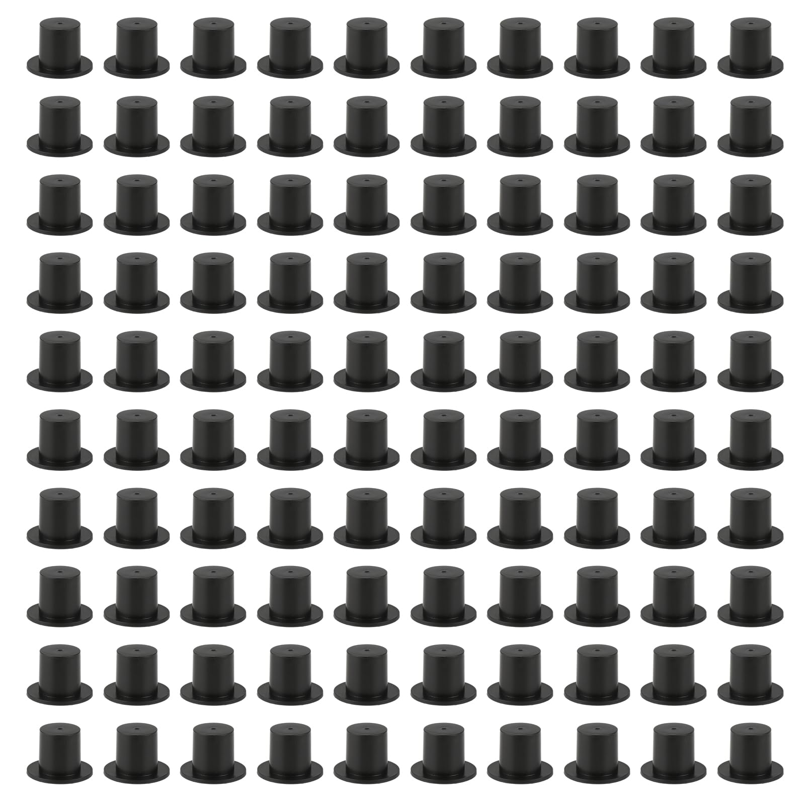 GUOYIHUA 120 sombreros de cilindro de plástico, mini sombreros negros de cilindro, mini sombrero de cilindro para casa de muñecas, pequeño payaso para disfraz de fiesta, para miniatura, accesorios de