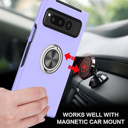 Miniatura 10 de BENTOBEN Funda plegable para Google Pixel (2023), protección completa de bisagra con soporte de anillo de 360, a prueba de golpes, soporte delgado,