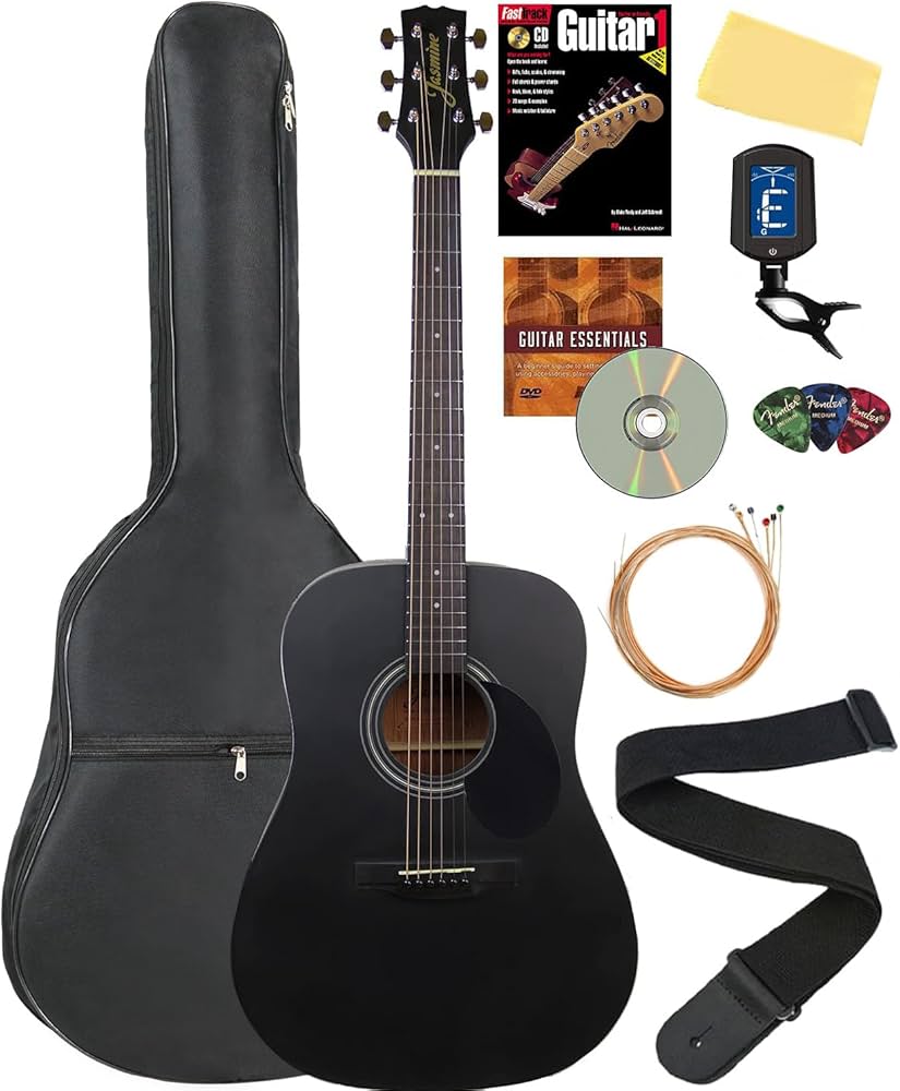 Amazon.com: Jasmine S35 Dreadnought Acoustic Guitar - Matte Black Amazon.com: Jasmine S35 Dreadnought Acoustic Guitar - Matte Black