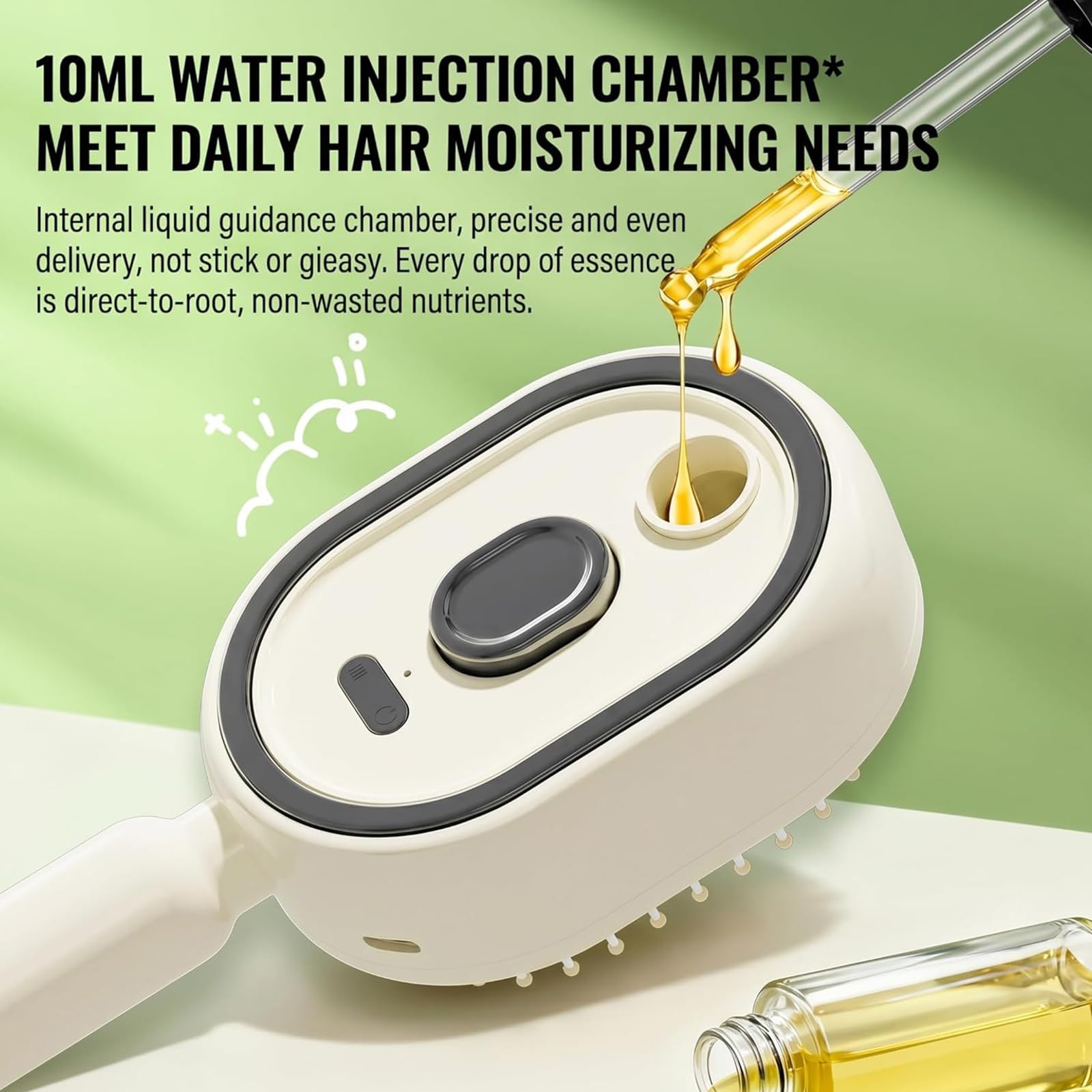 Electric Spray Air Cushion Massage Comb,3-in-1 Self Cleaning Cordless Anti-Static Detangling Comb Air Cushion Massage,for Wet Dry Hair and Home Spa Treatment (C)
