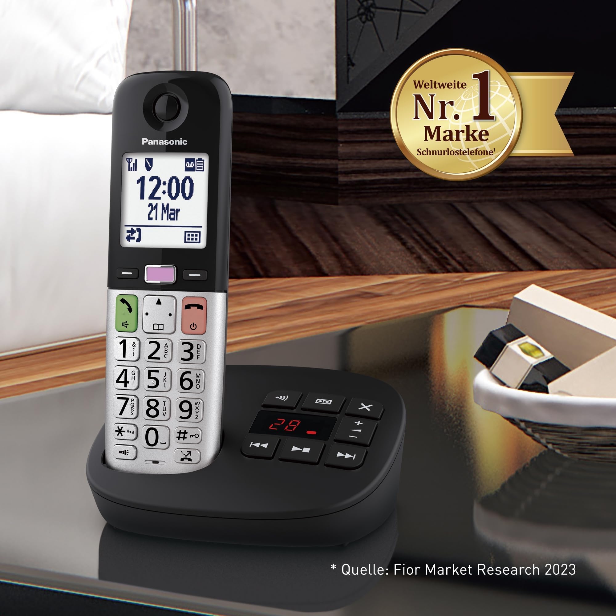 Panasonic KX-TGU430EXB digitales schnurloses Telefon mit Anrufbeantworter – Bild 8