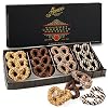 Ashers Chocolates, Chocolate Covered Pretzels Gift Box Basket, Holiday Assortment of Pretzels, Twelve Decorative Pretzels for Gifting, Small Batches of Kosher Chocolate, Family Owned Since 1892 Milk & Dark