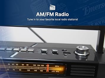 Emerson EPB-3004 Retro Portable CD Boombox مع راديو AM/FM، أسود