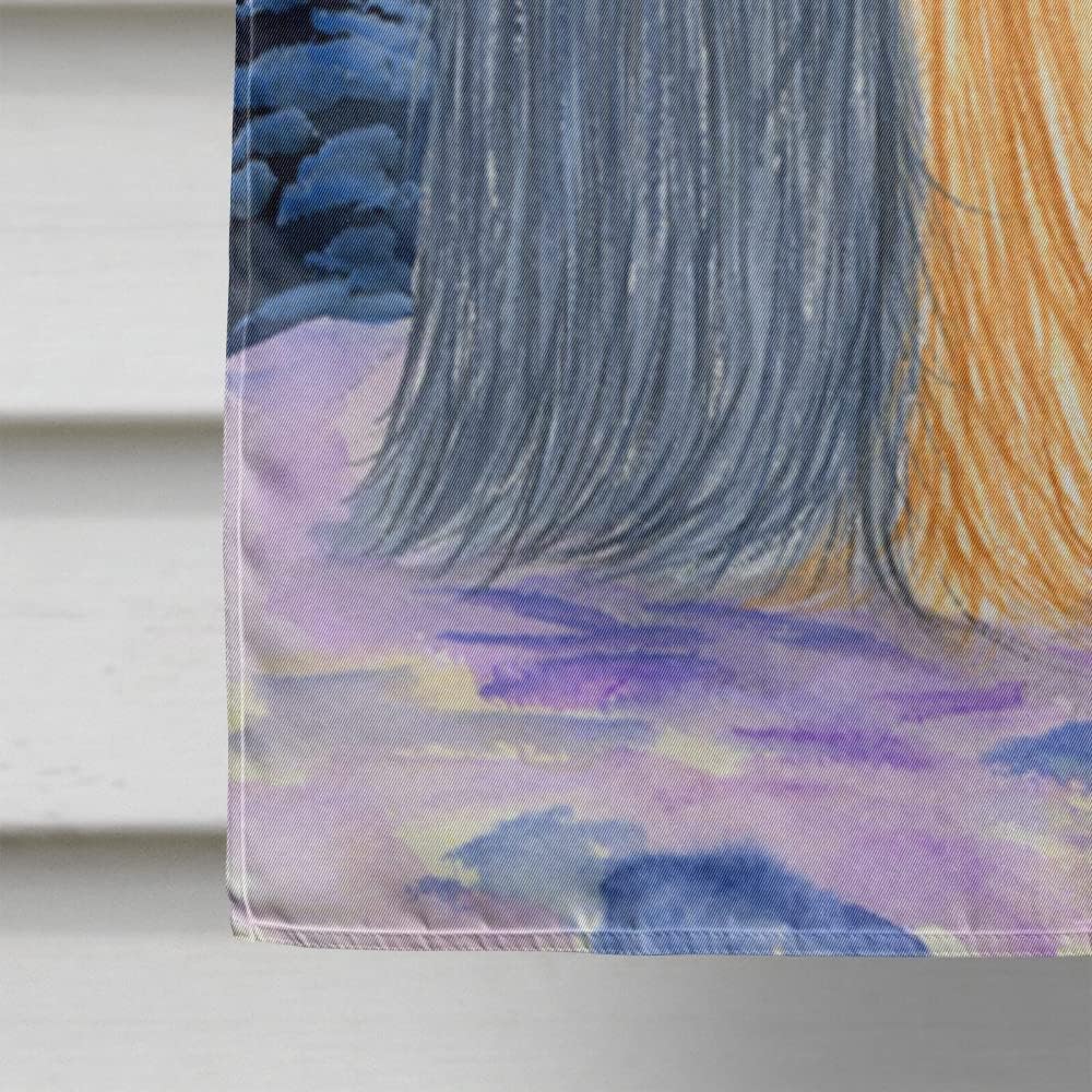 Caroline's Treasures SS8365CHF Starry Night Yorkie Flag Canvas, Large, Multicolor