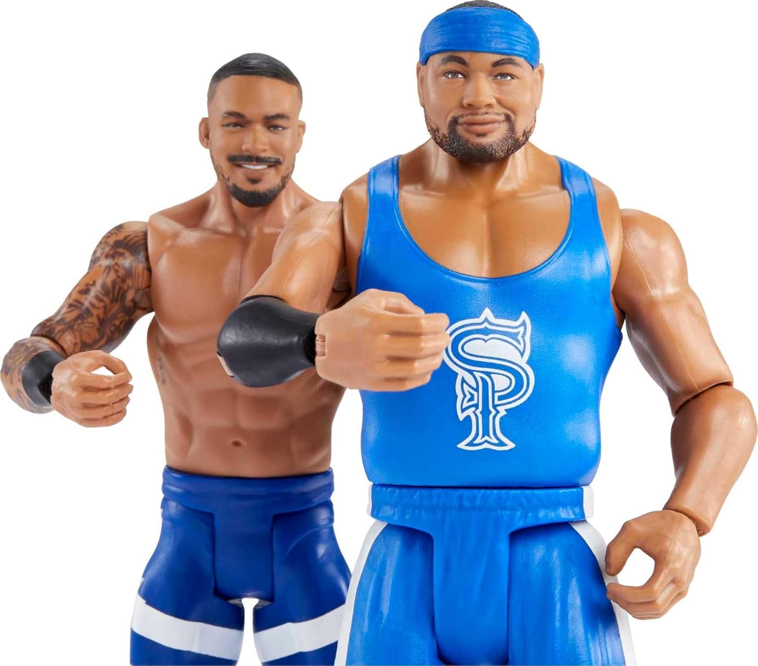 Mattel WWE Championship Showdown 2-Pack Action Figures & Accessory, Series #8 Angelo Dawkins vs Montez Ford Collectible Set, 6-inch