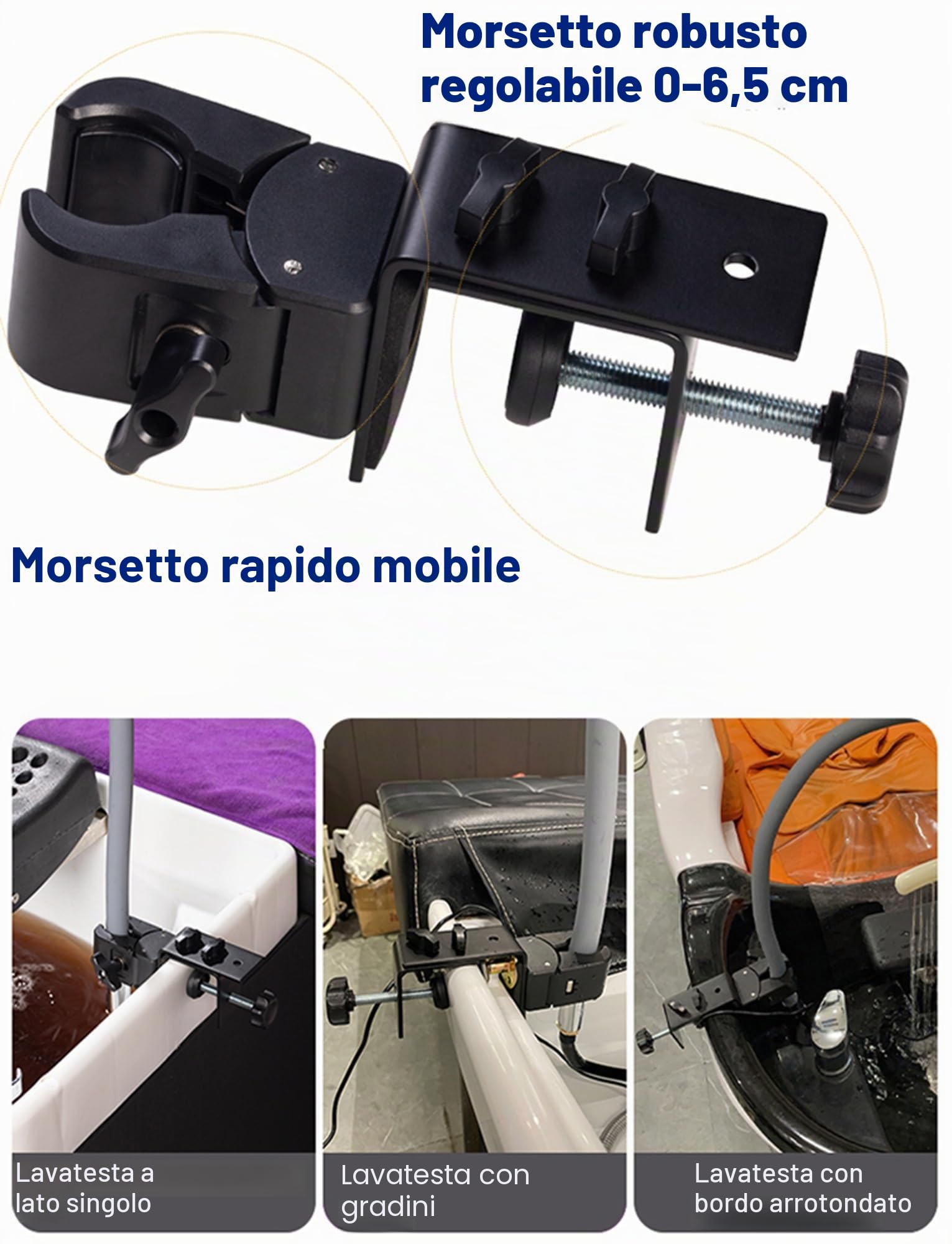 Dispositivo for terapia dell'acqua con spruzzatore d'acqua da barbiere, doccia for esperienza spa, cascata for circolazione dell'acqua for terapia dell'acqua della spa for la testa(Black)