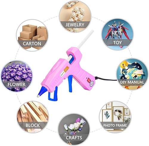 Miniatura 3 de Pistola de pegamento, kit de pistola de pegamento caliente con 30 barras de pegamento, mini pistola de pegamento termofusible para manualidades