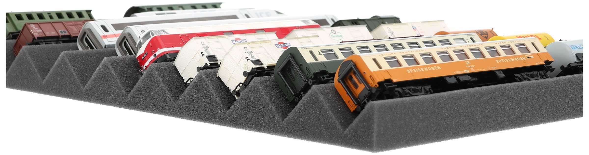 Feldherr EUMFJLA01 Zugliege Spur H0-9 Fächer für Modelleisenbahn Loks, Waggons und Fahrzeuge, 2 Stück