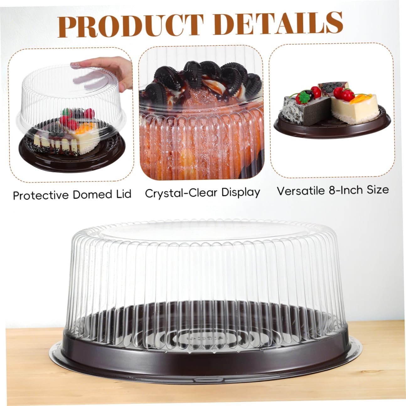 Alipis 10pcs Cake Box Cupcake Cake Containers Carriers Case Muffins Holders Cake Keepers Boxes Cake Containers with Lids Cake Slice Containers with Lid Clear with