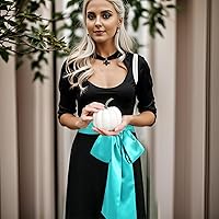 Vista 14 de obmwang Cinturón de satén de boda para ocasiones especiales, faja nupcial de 4 pulgadas de ancho, doble cara