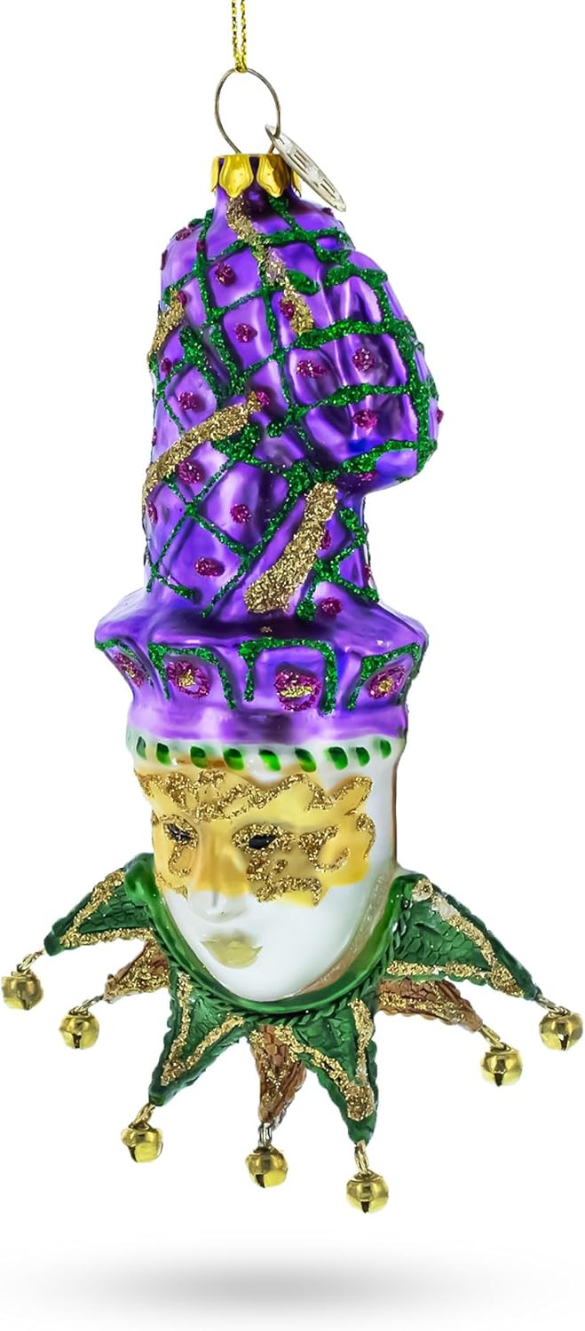 Mardi Gras Mask Blown Glass Christmas Ornament