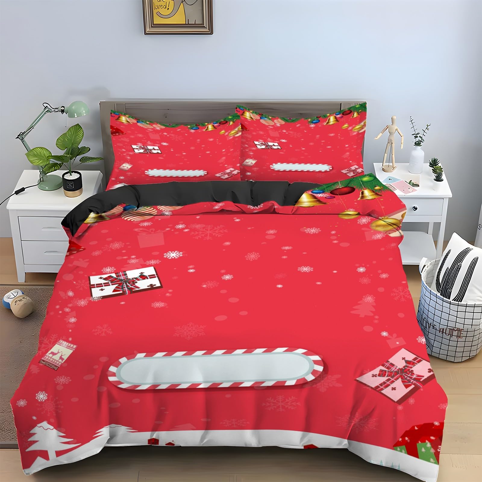 Housse de couette 240 x 260 avec fermeture éclair pour changer de lit facilement
