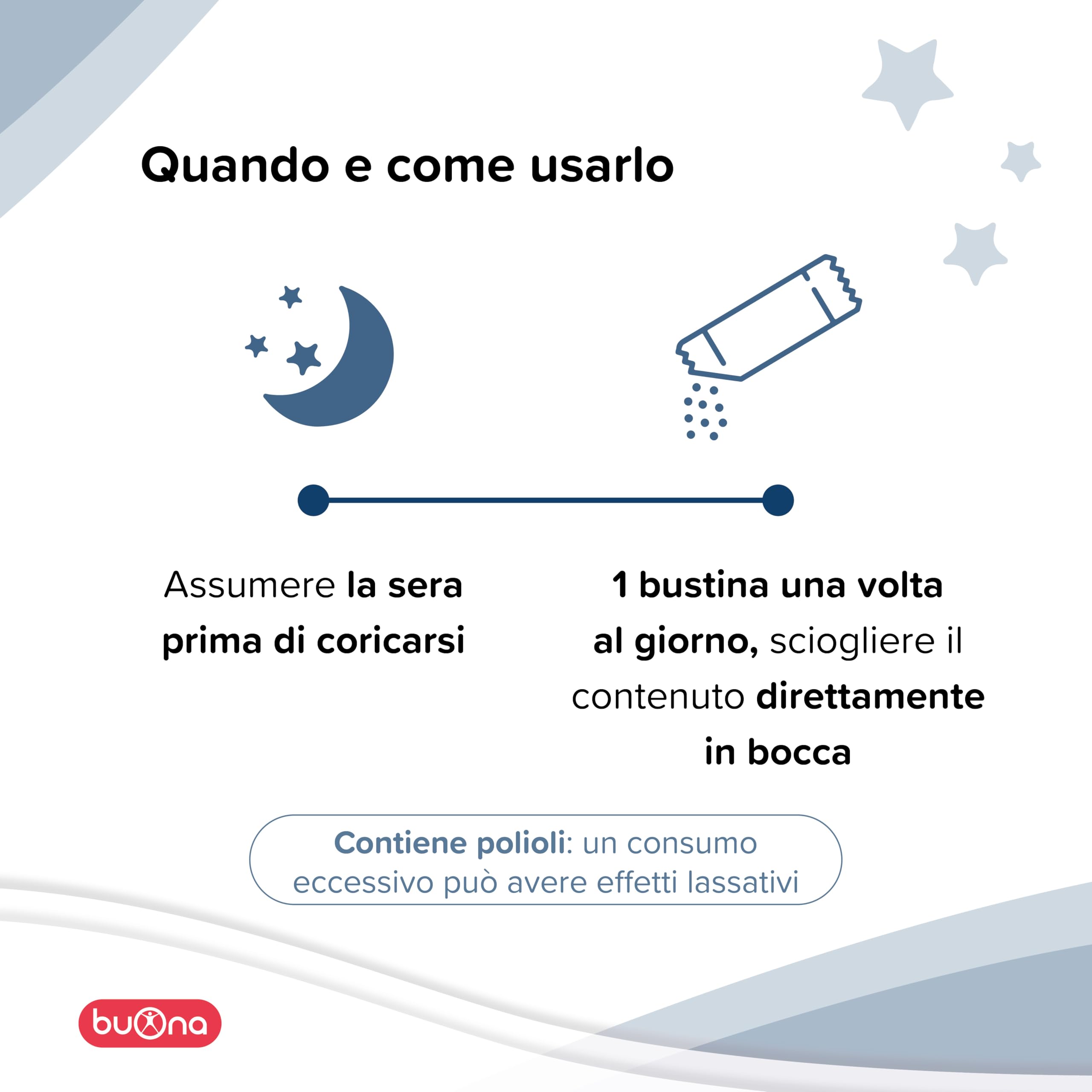 Buona Circadiem Plus Melatonina Bambini e L Teanina, 20 Bustine Orosolubili, Senza Glutine e Lattosio, Melatonina per Dormire con Vitamina B6, Made in Italy