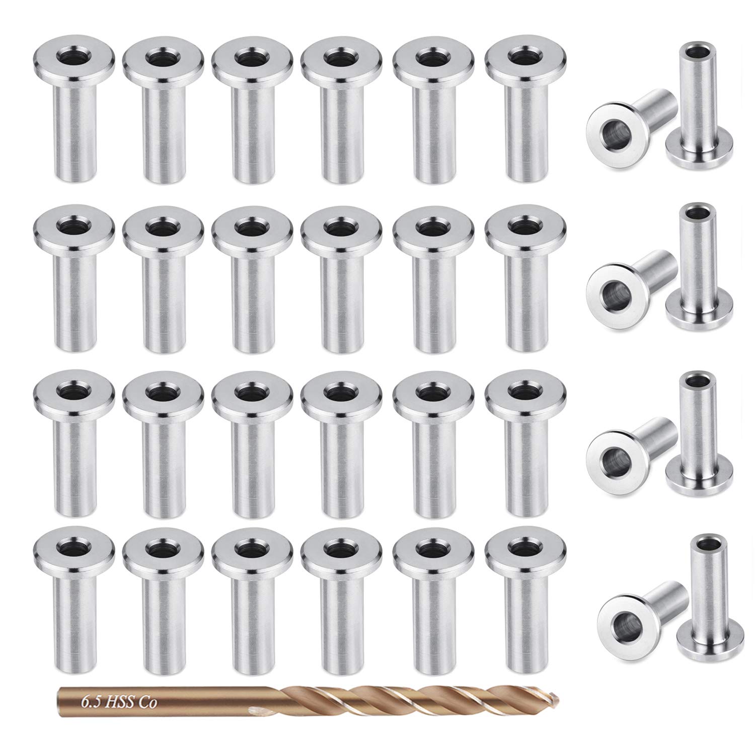 Buy 50 Pack T316 Stainless Steel Protector Sleeves for 1/8" Wire Rope