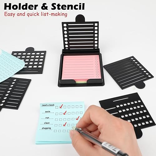 Miniatura 3 de Plantilla de notas adhesivas con nota adhesiva, 2 pulgadas, autoadhesiva, soporte para notas, clip con almohadilla de plantilla, soporte de línea,