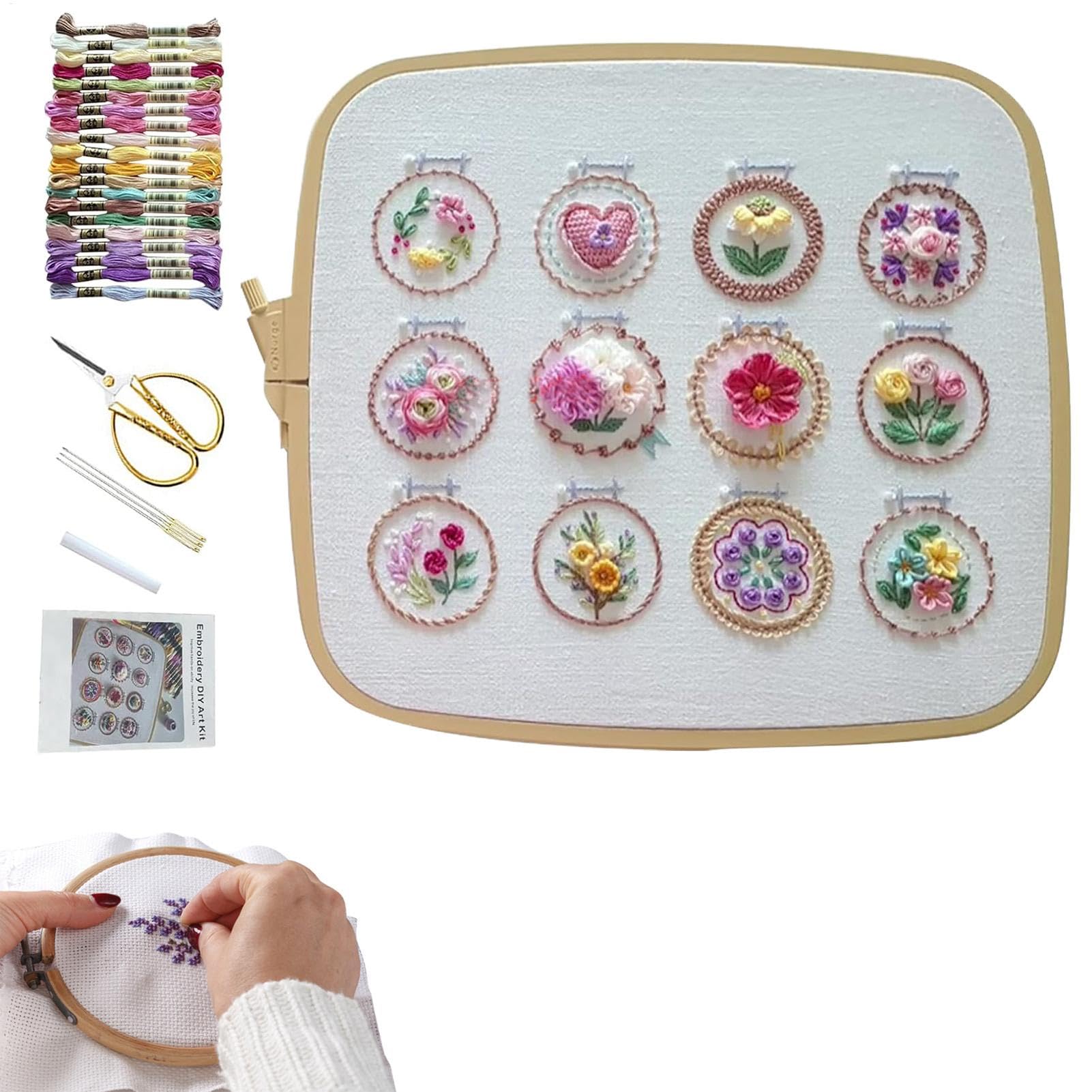 ハンドメイド　刺繍 Amazon | 花柄刺繍初心者キット - ハンドメイド刺繍スターターキット