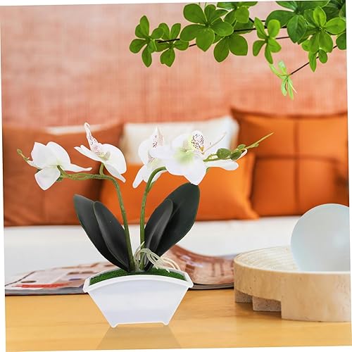Miniatura 6 de TOYANDONA Decoración de orquídeas artificiales, bonsái, flores artificiales, flores artificiales, mini orquídeas, centros de mesa de flores para