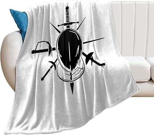 Manta estampada de esgrima, suave, ligera, de franela de lujo, 40 x 50 pulgadas, 50 x 60 pulgadas, 60 x 80 pulgadas