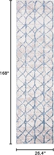 Miniatura 98 de SAFAVIEH Amelia Collection - Alfombra de área de 5.3 x 7.6 pies, color gris y azul marino, diseño geométrico, no desprende pelusa y de fácil