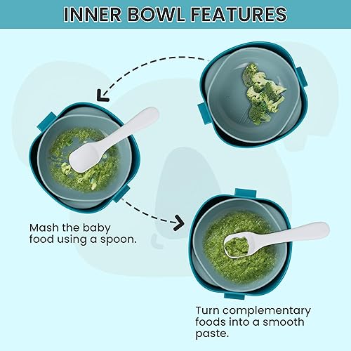 Miniatura 6 de KIDDOSPHERE Lonchera Bento para niños, duradera, con 2 compartimentos y un juego de utensilios, a prueba de fugas y sin BPA, para niños, perfectos