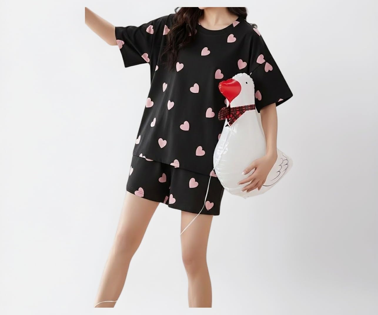 Women Korean Shorts Pajama Set |Summer Night Top & Shorts Dress |Cotton Blend Nightwear Set Top & Shorts Sleepwear Lounge Wear Soft Comfortable Night Suit Ladies | Co-Ord Home Wear Set