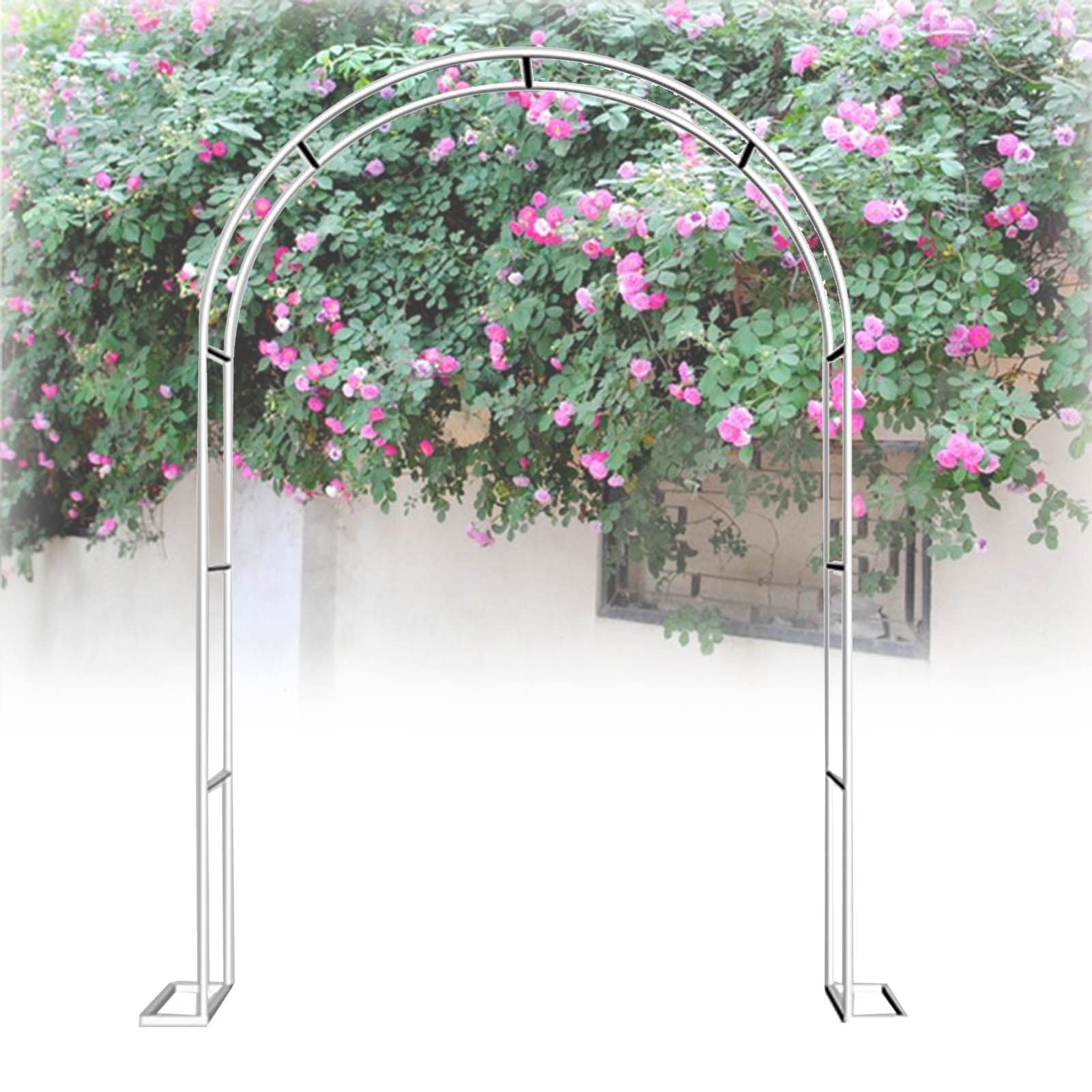 Traliccio da giardino per piante rampicanti, arco per rose in ferro battuto, perfetto per terrazze, balconi e decorazioni da giardino (dimensioni: larghezza 80 x altezza 200 cm)