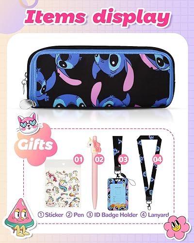 Miniatura 6 de Trendy Fan Trendy Fun - Estuche grande para lápices, gran capacidad, 3 compartimentos, estuche para lápices con cremallera de personajes de dibujos