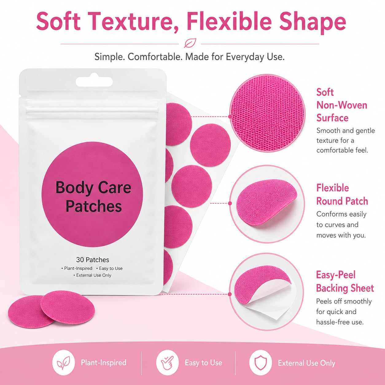Bladder Control Patch for Urinary Incontinence, Overactive Bladder and Stress Incontinence Support, 30PCS (24CT-DailyComfort Patch)