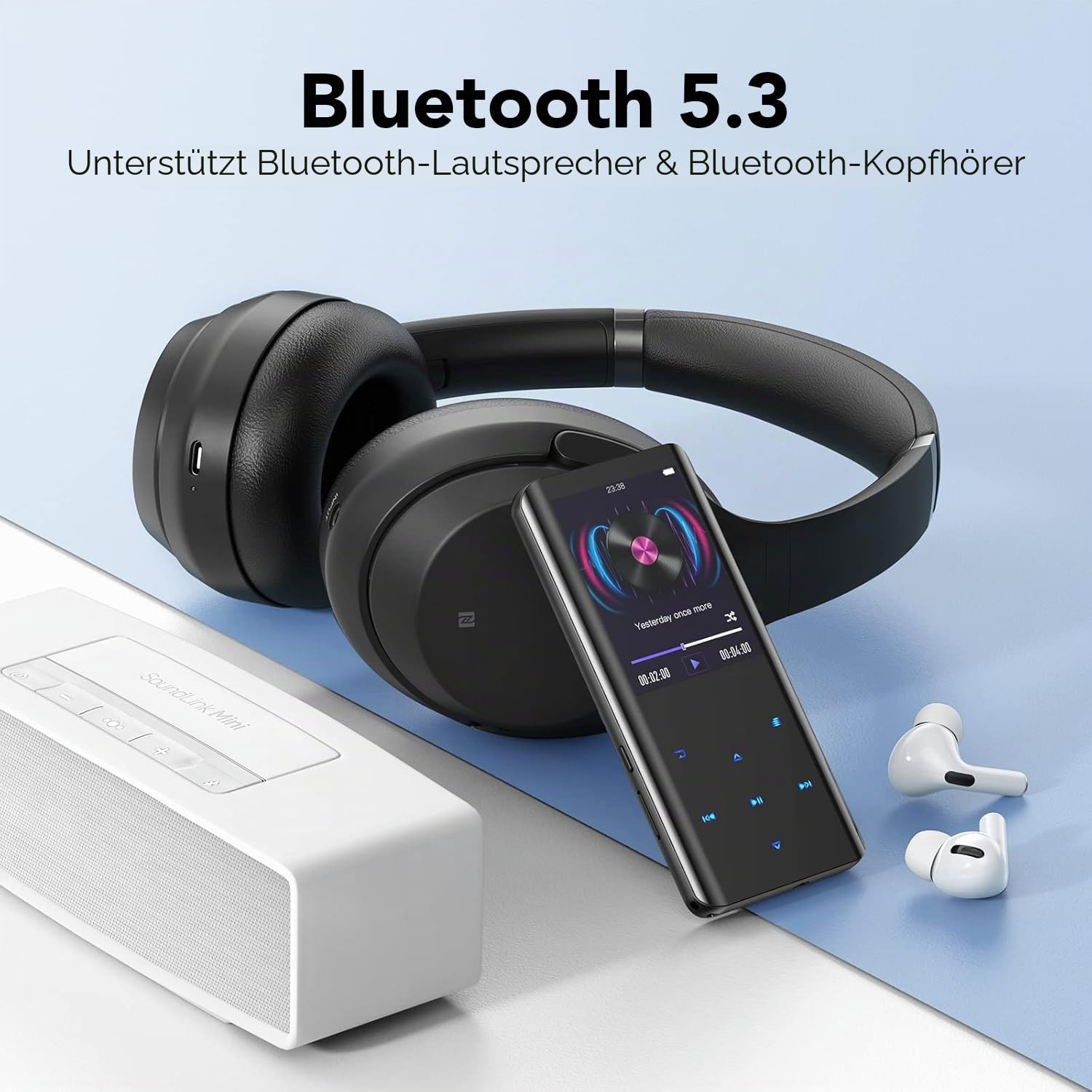 AGPTEK 32GB MP3 Player Bluetooth 5.0 mit 2,4 Zoll TFT Farbbildschirm