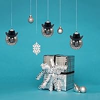 Vista 5 de Accesorio de Coche con Bola de Discoteca y Sombrero de Vaquero Negro, Adorno de Espejo, Accesorios Interiores