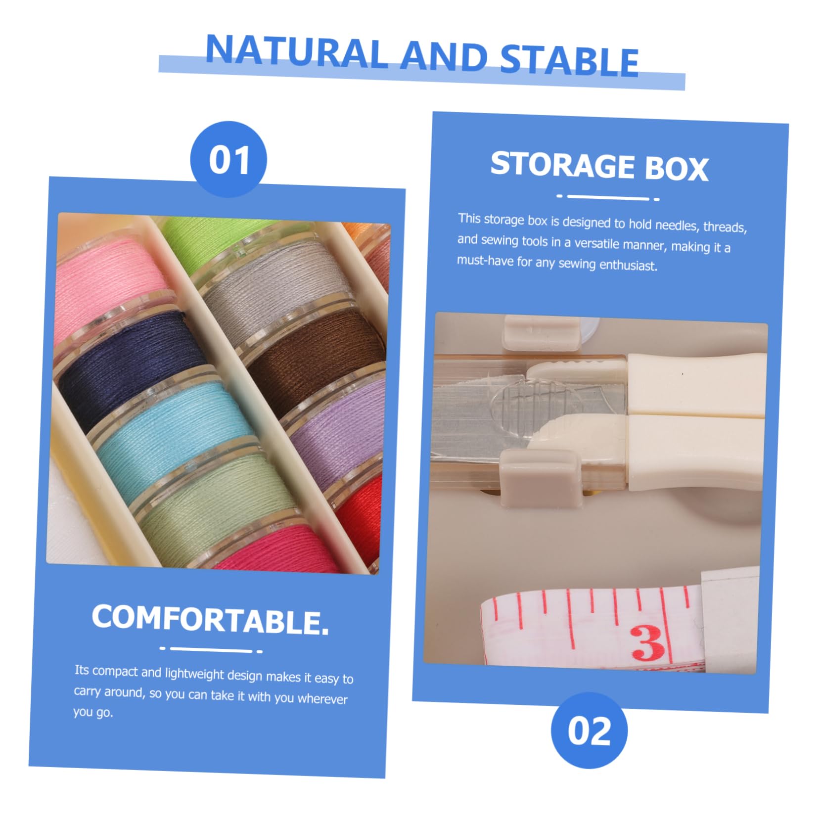 NUOBESTY 4 Set scatola per cucire Filo kit tintura cravatta bobine fili cucito fili da cucito astuccio stich ago da cucito kit di attrezzi per aghi da cucito kit di ricamo pp