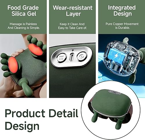 Miniatura 4 de Masajeador de hombros y cuello, masajeador térmico biónico 2025, masajeador de cuello con dedos, masaje eléctrico de amasamiento 4D de tejido