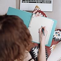 Vista 15 de Separadores de carpetas de 3 anillos con 5 pestañas para tamaño carta, corte de 1/5, 3 agujeros perforados, separadores de plástico para escribir