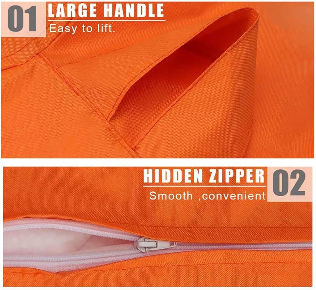 DESAV Housse de pouf poire Oxford imperméable orange taille M pour jardin plage camping