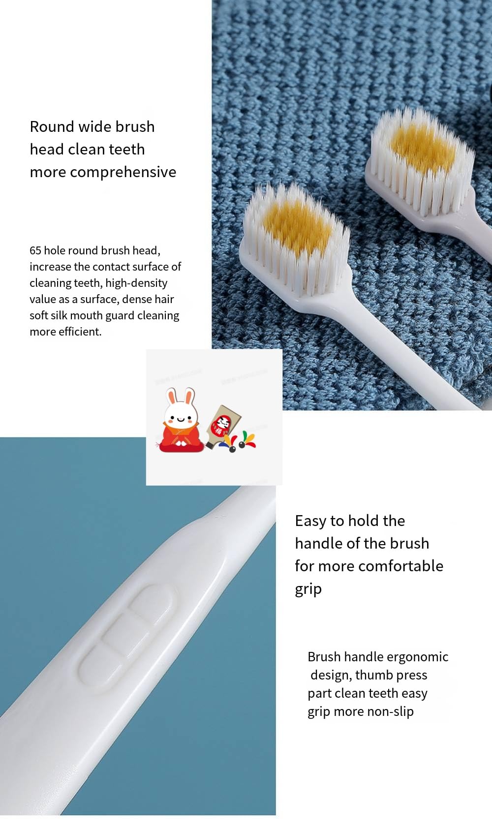 Cepillo de dientes suave manual japonés de cabeza ancha para adultos, juego de cepillos de dientes suaves manuales para adultos (3 juegos por caja), cuidado completo de dientes y encías,