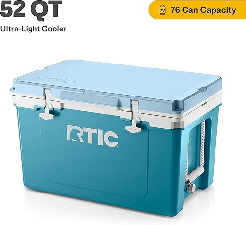 Miniatura 9 de RTIC Caja de hielo portátil ultra ligera con aislamiento para bebidas, bebidas, playa, campamento, picnic, pesca, barco, barbacoa, 30% más ligera