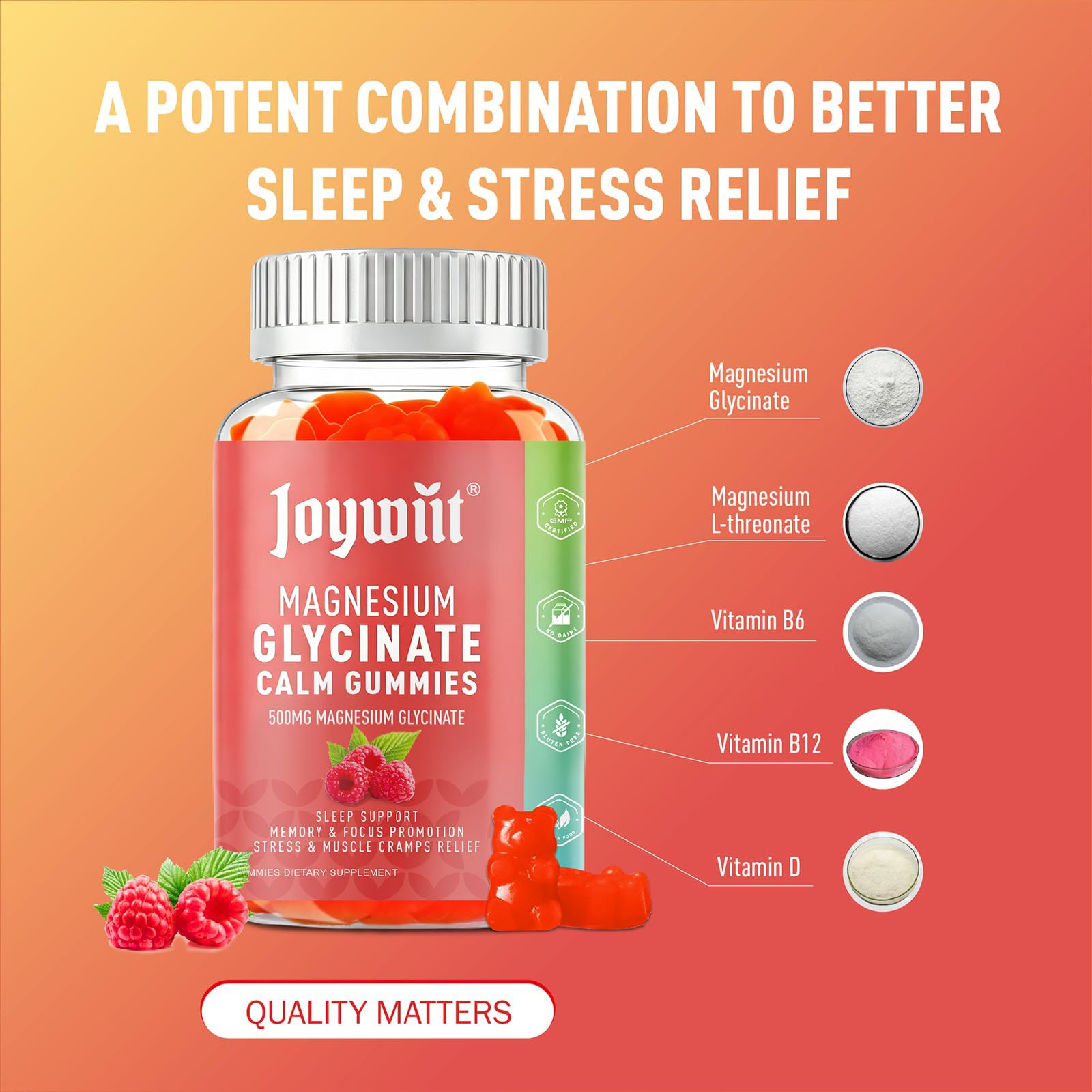 Magnesium Glycinate Gummies 500mg Supplement — Amazon image 4