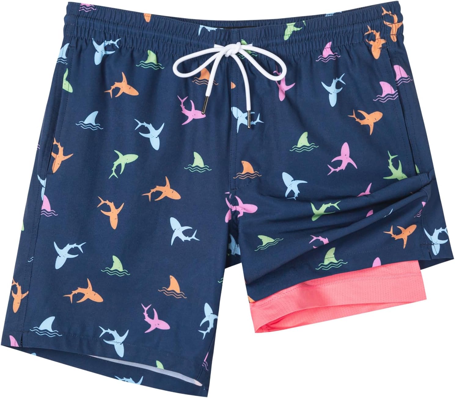 SURF CUZMens Swim Trunks with Compression Liner Quick Dry Swim Shorts 7" Swimming Trunks Stretch Bathing Suit 7 Inch