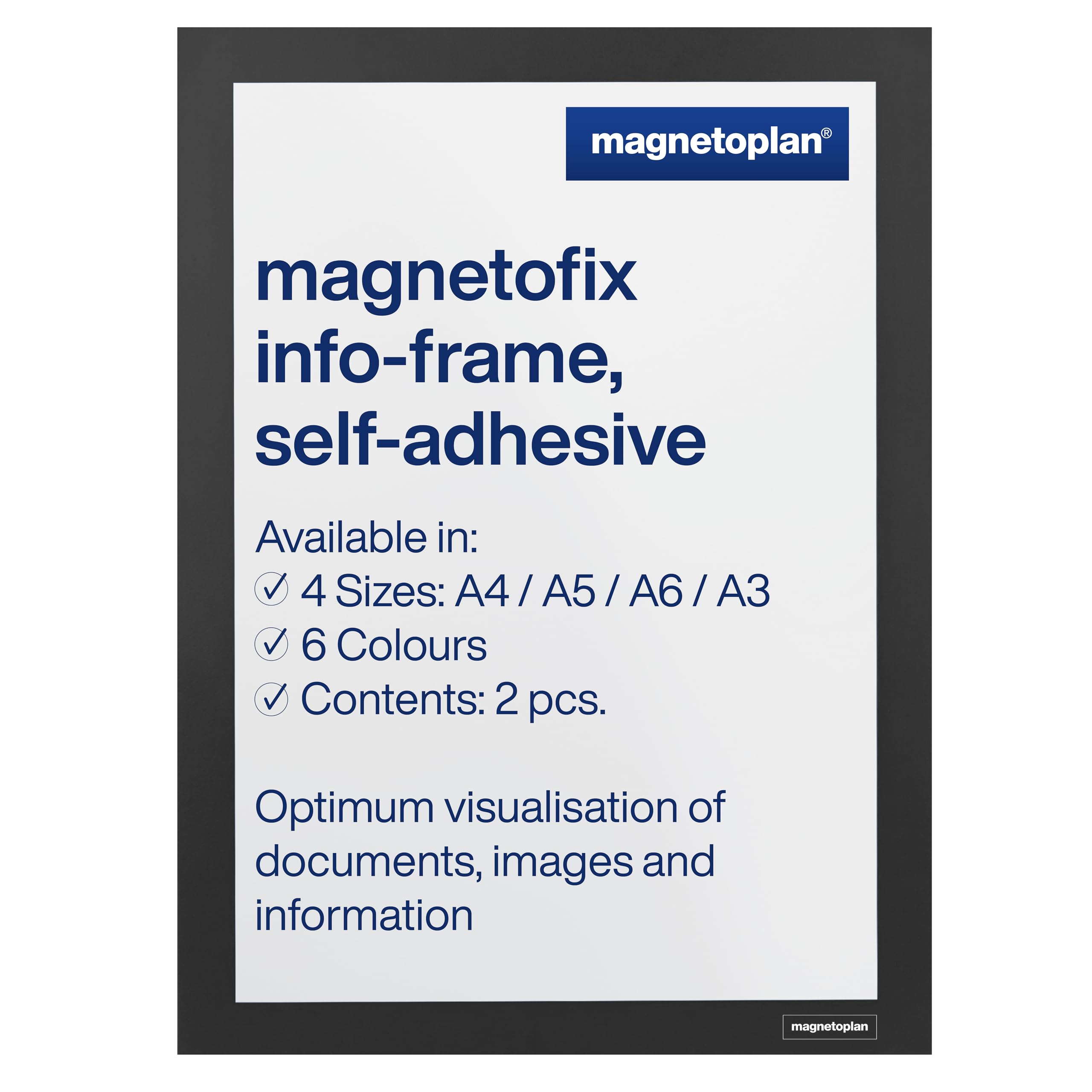 magnetoplan 1131912 Ad frame self-adhesive A4 whiteboards notice b...