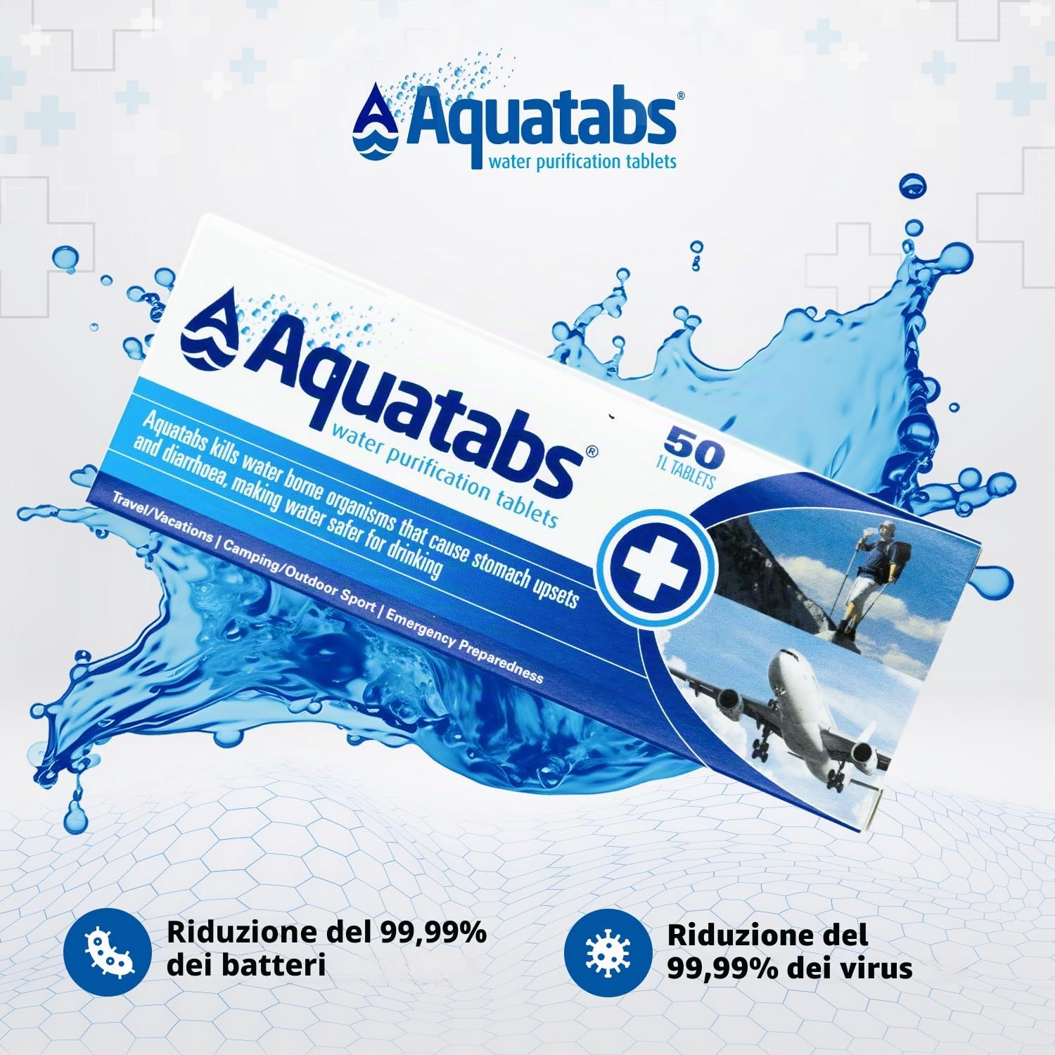 Martinez Albainox Aquatabs 50 Pastiglie Purificare Acqua Trekking